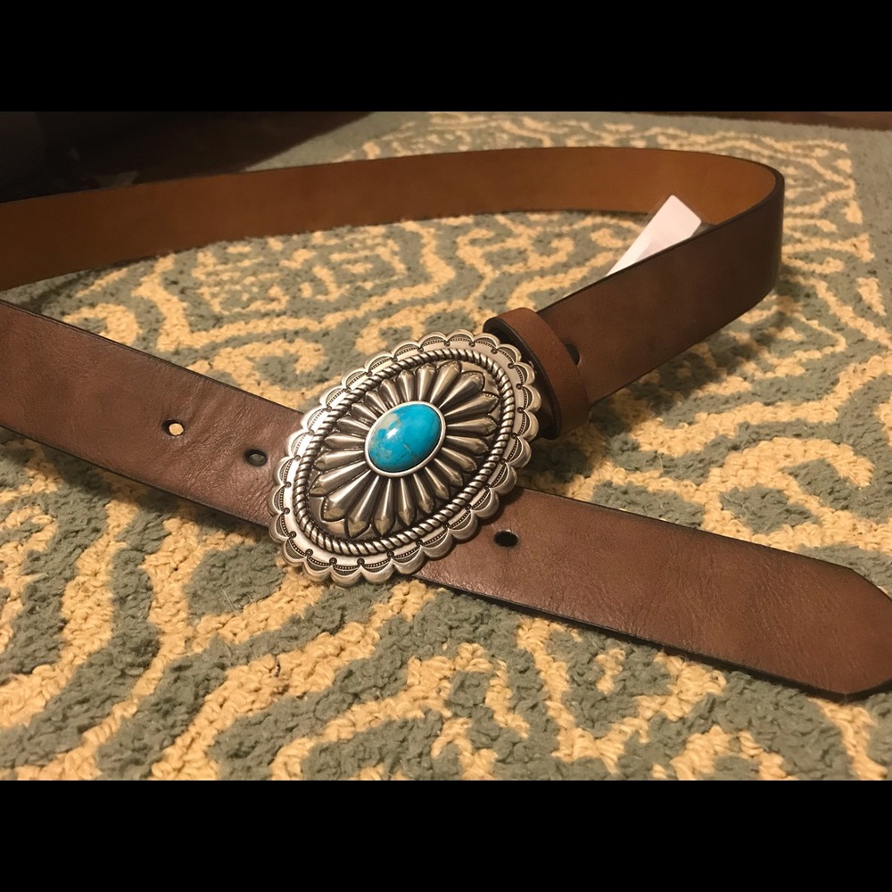 Ariat concho belt brown leather. NWT